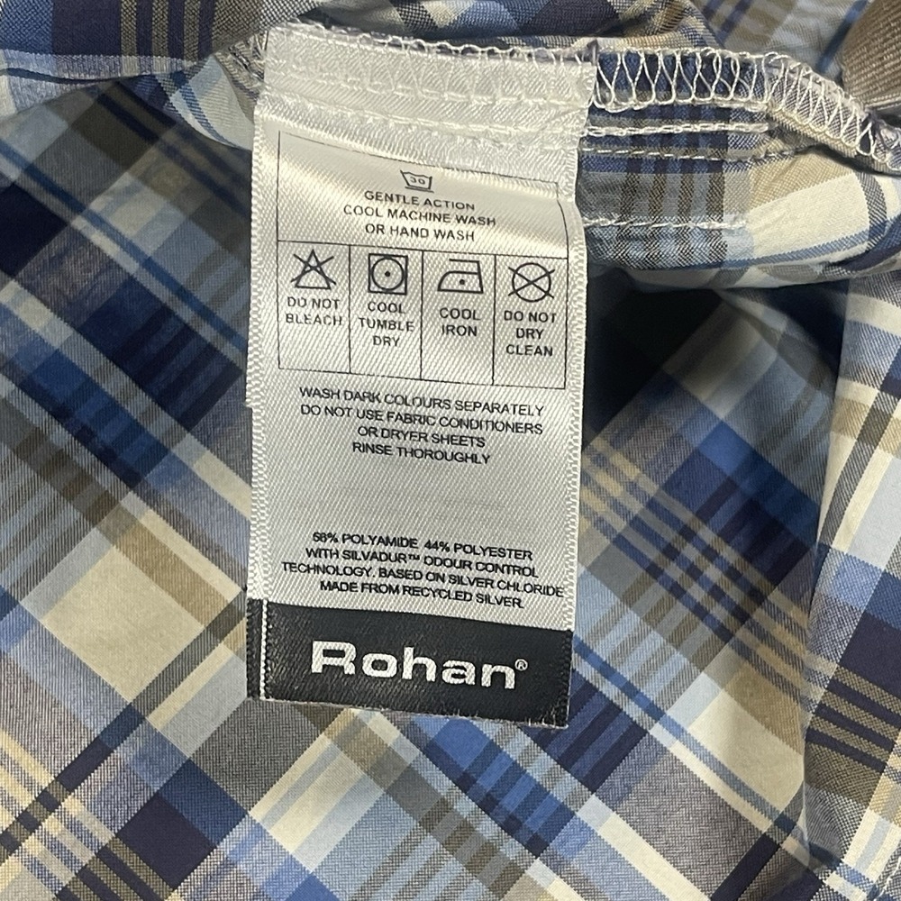 Rohan Equator Shirt Mens Size XL Long Sleeve Plaid Pattern Sun Protection UPF 40 - Picture 4 of 8
